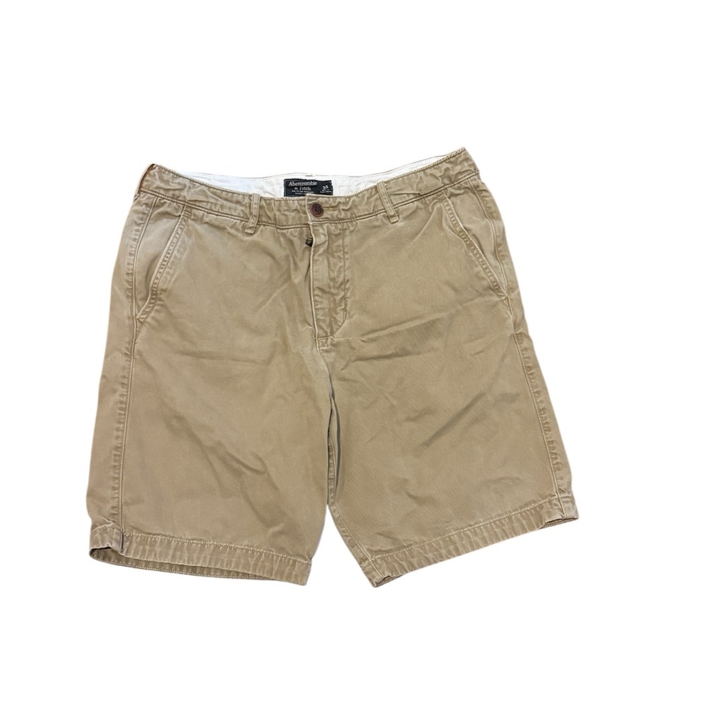 Abercrombie & Fitch Men's Khaki Flat Front Shorts, 33